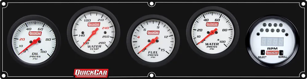 QUICKCAR RACING PRODUCTS Extreme 4-1 Panel w/Tach OP/WT/FP15/WP Black 61-7052 Last Chance