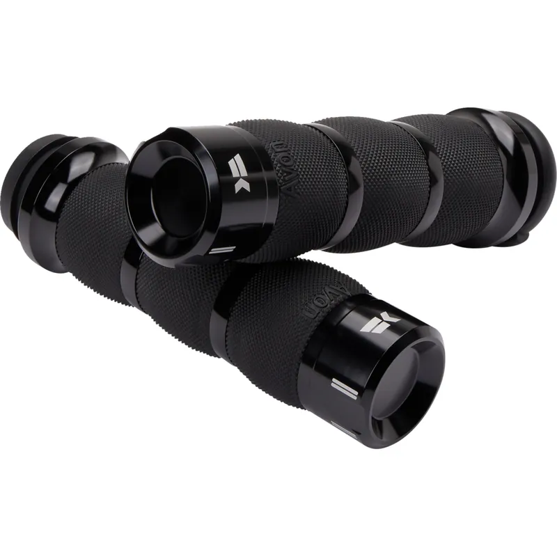 Worldwide Shipping KHROME WERKS 0630-3077 500190 Klassic Grips - Air Cushion - TBW - Blac