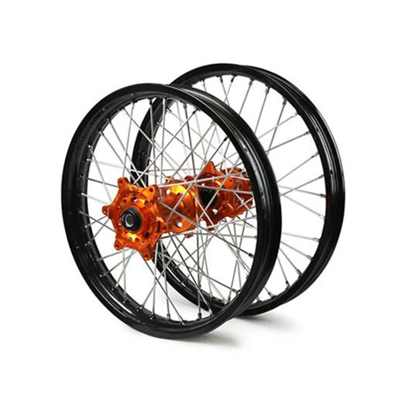 X TECH KTM/HUSQ MX/ENDURO 1.6x21 FRONT BLK RIM/ORG HUB/SLV SPK(REFER CAT PAGE FOR FITMENT) Last Chance