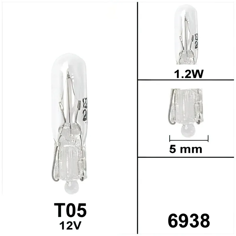 Worldwide Shipping Wedge Base Lamp T5 12V 1.2W