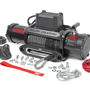 ROUGH COUNTRY 9500lb Pro Series Electr ic Winch Synthetic Rope PRO9500S Best Choice