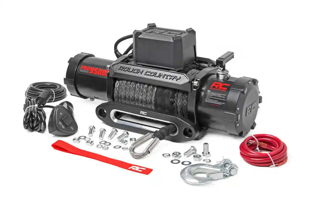 ROUGH COUNTRY 9500lb Pro Series Electr ic Winch Synthetic Rope PRO9500S Best Choice
