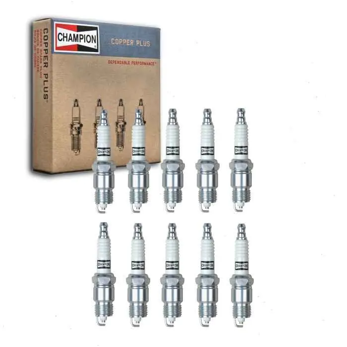 10 pc Champion Copper Plus 18 (RV15YC4) Spark Plugs for 14F42 14F52 14RF42 3851859 3851861 3851868 Genuine